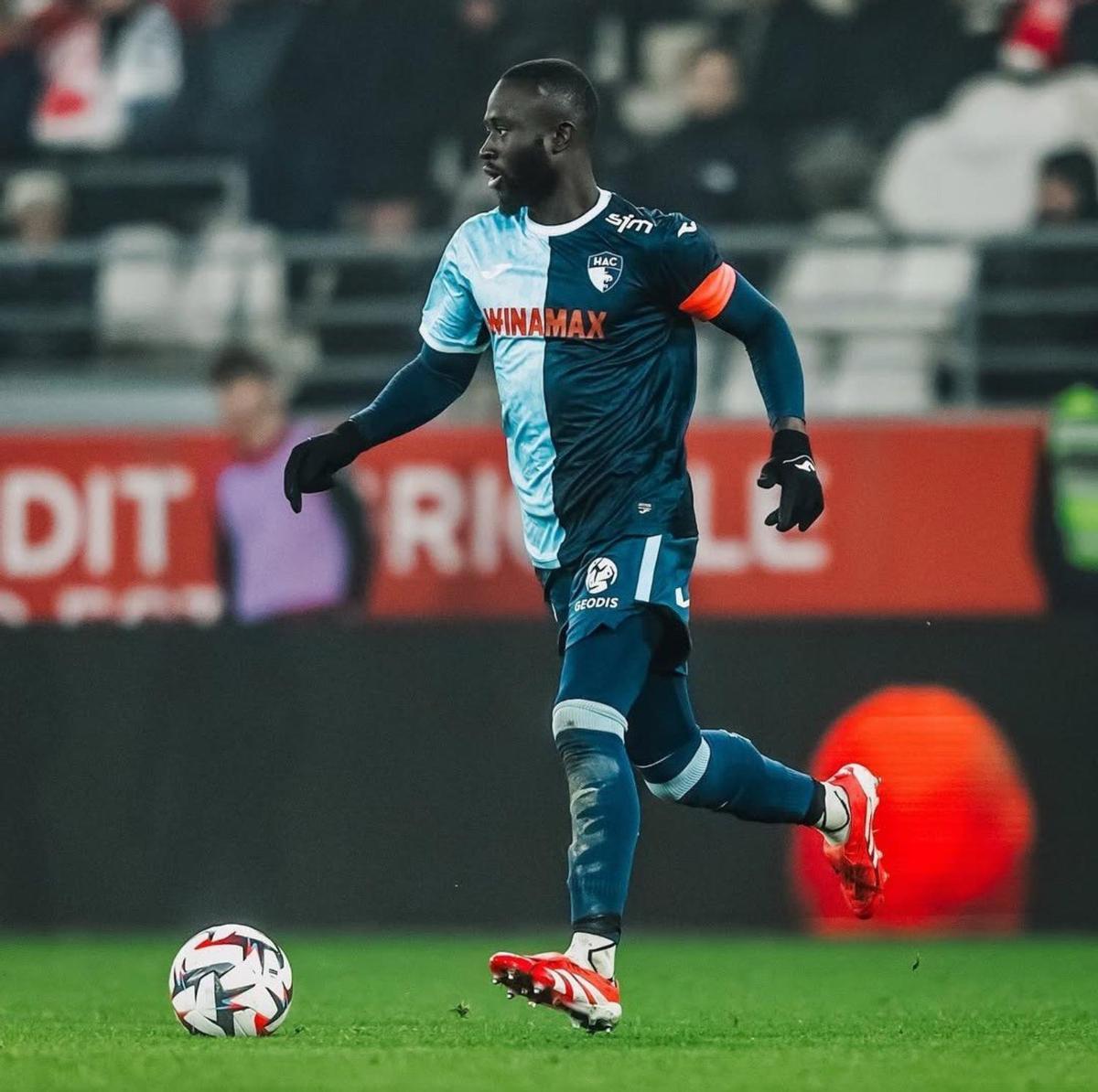 Arouna Sangante en el Stade Reims - Le Havre jugado este pasado fin de semana de Ligue 1