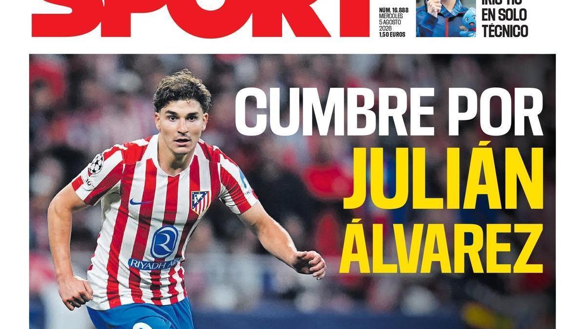 La portada de SPORT de hoy miércoles, 5 de agosto de 2026