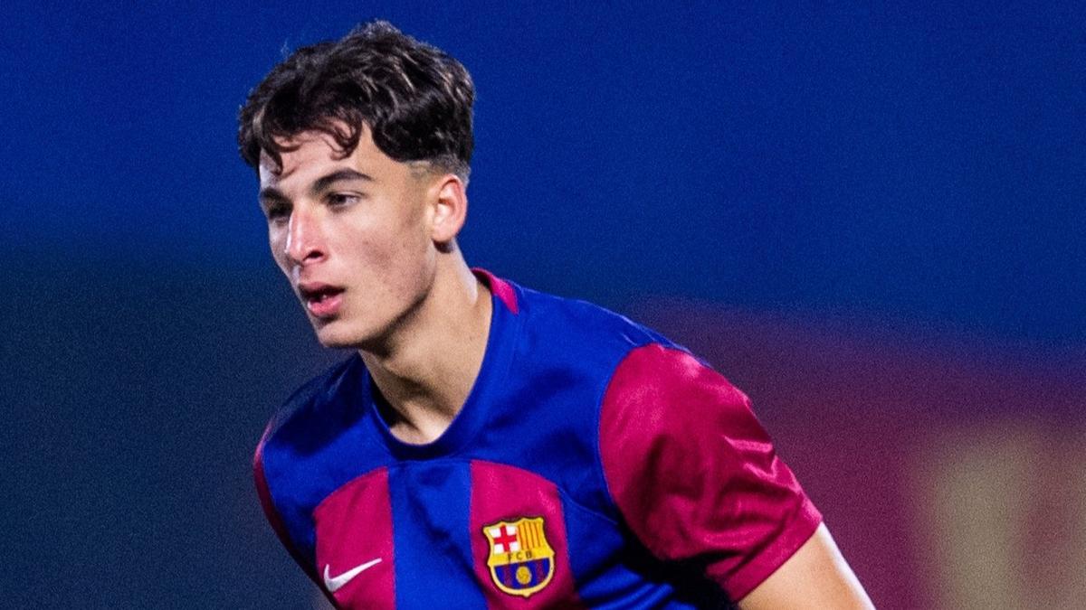 Guille Fernández, el jugador del Barça Atlétic que debutó en Pamplona contra el Osasuna Promesas.