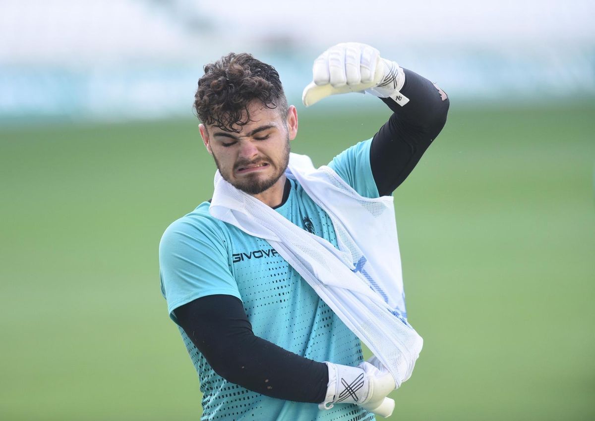 Jaylan Hankins, durante un entrenamiento del primer equipo en El Arcángel.