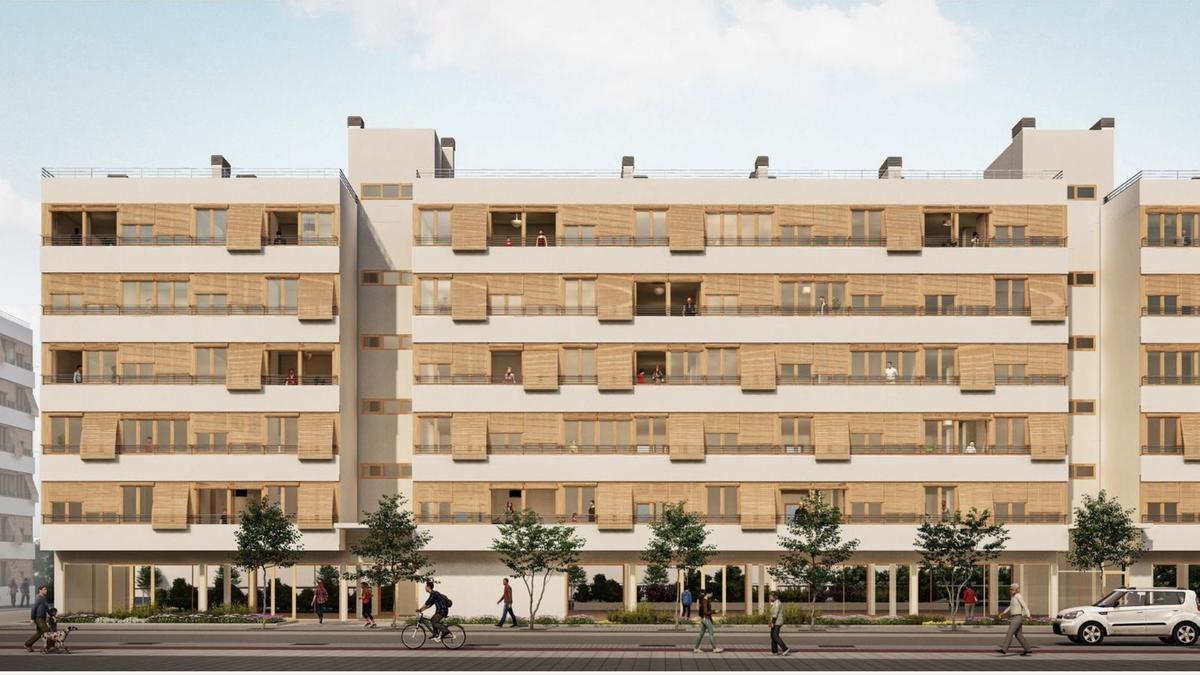 Recreación de un edificio de viviendas