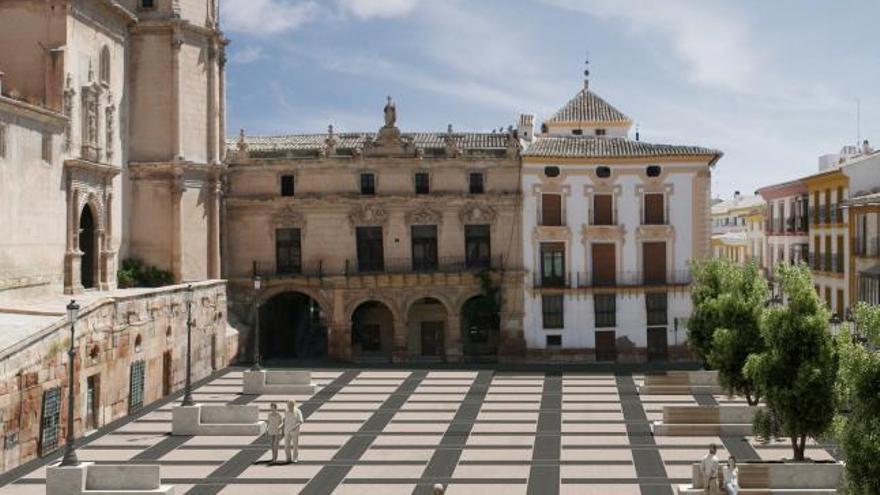 Recreación de la imagen de la Plaza de España de Lorca tras la actuación de remodelación integral