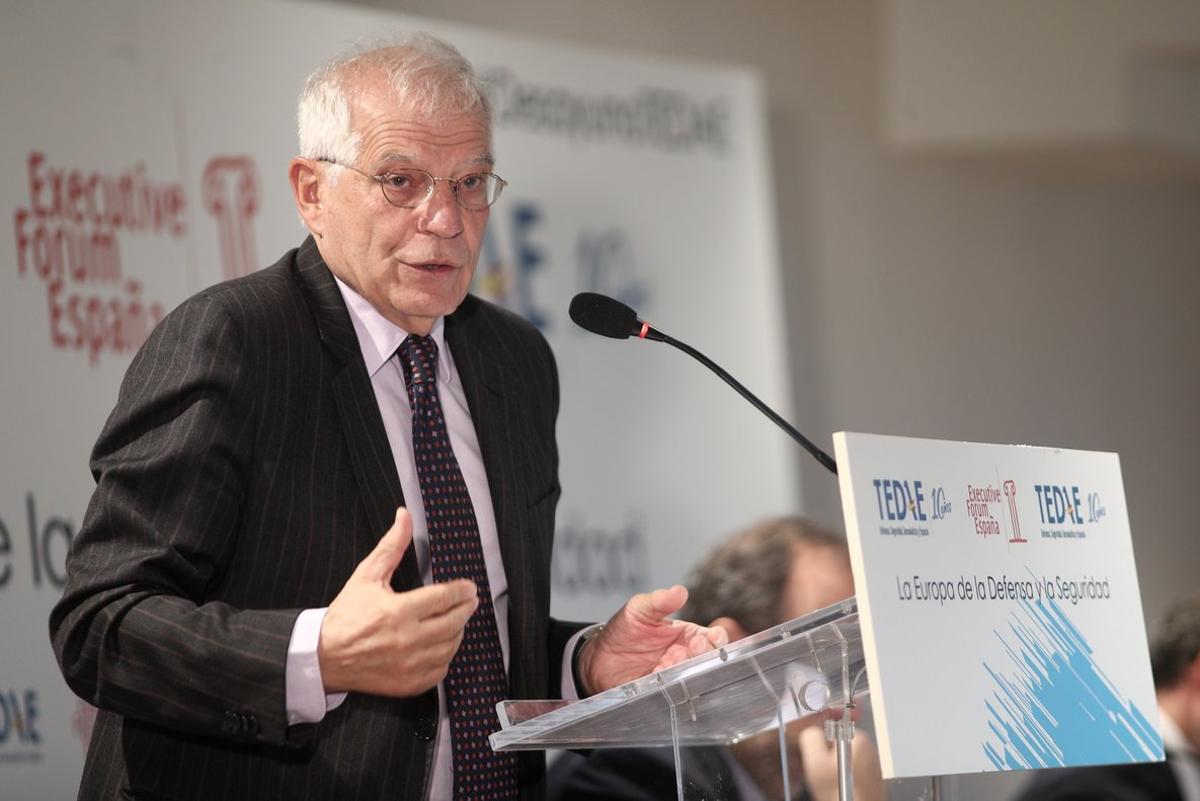 06/11/2019 El ministro de Asuntos Exteriores, UniÃ³n Europea y CooperaciÃ³n en funciones, Josep Borrell, protagoniza el desayuno informativo organizado por Executive Forum bajo el tÃ­tulo ’La Europa de la Defensa y la Seguridad’, en Madrid (EspaÃ±a), a 6 de noviembre de 2019