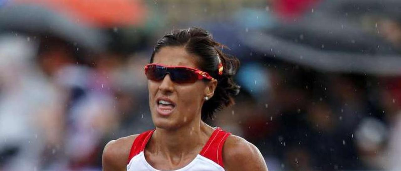 Alessandra Aguilar, durante el maratón de Londres 2012. // F. Trueba