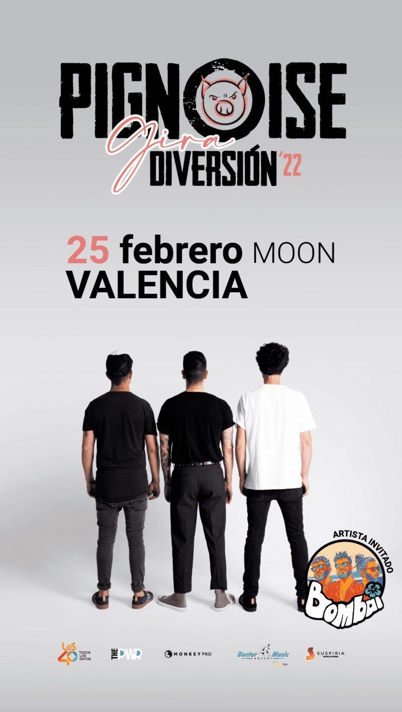 Cartel del concierto de Pignoise en València, en la sala Moon.