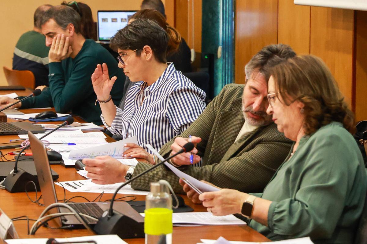 La portavoz, el alcalde y otros concejales en un pleno.