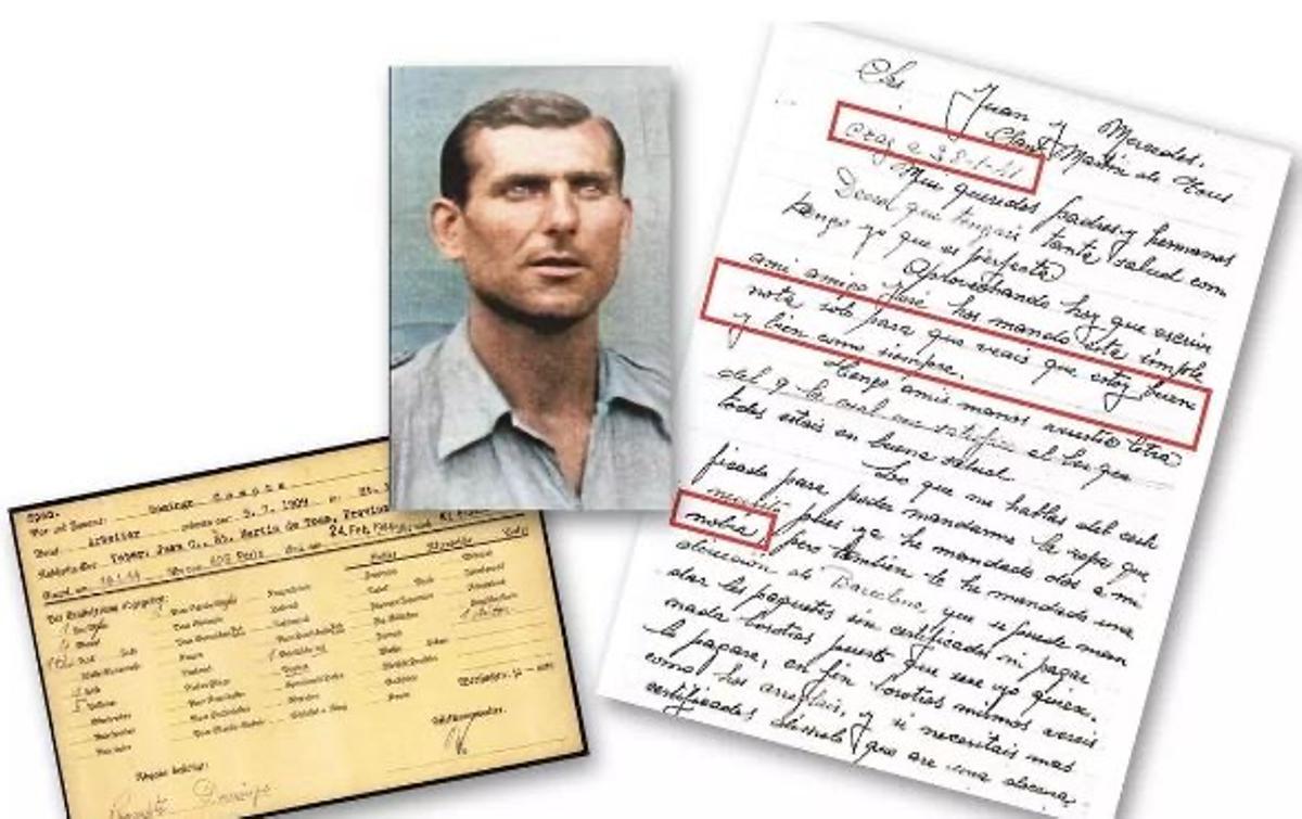 Imatge de Domingo Compte amb documentació vinculada al seu pas pels camps nazis