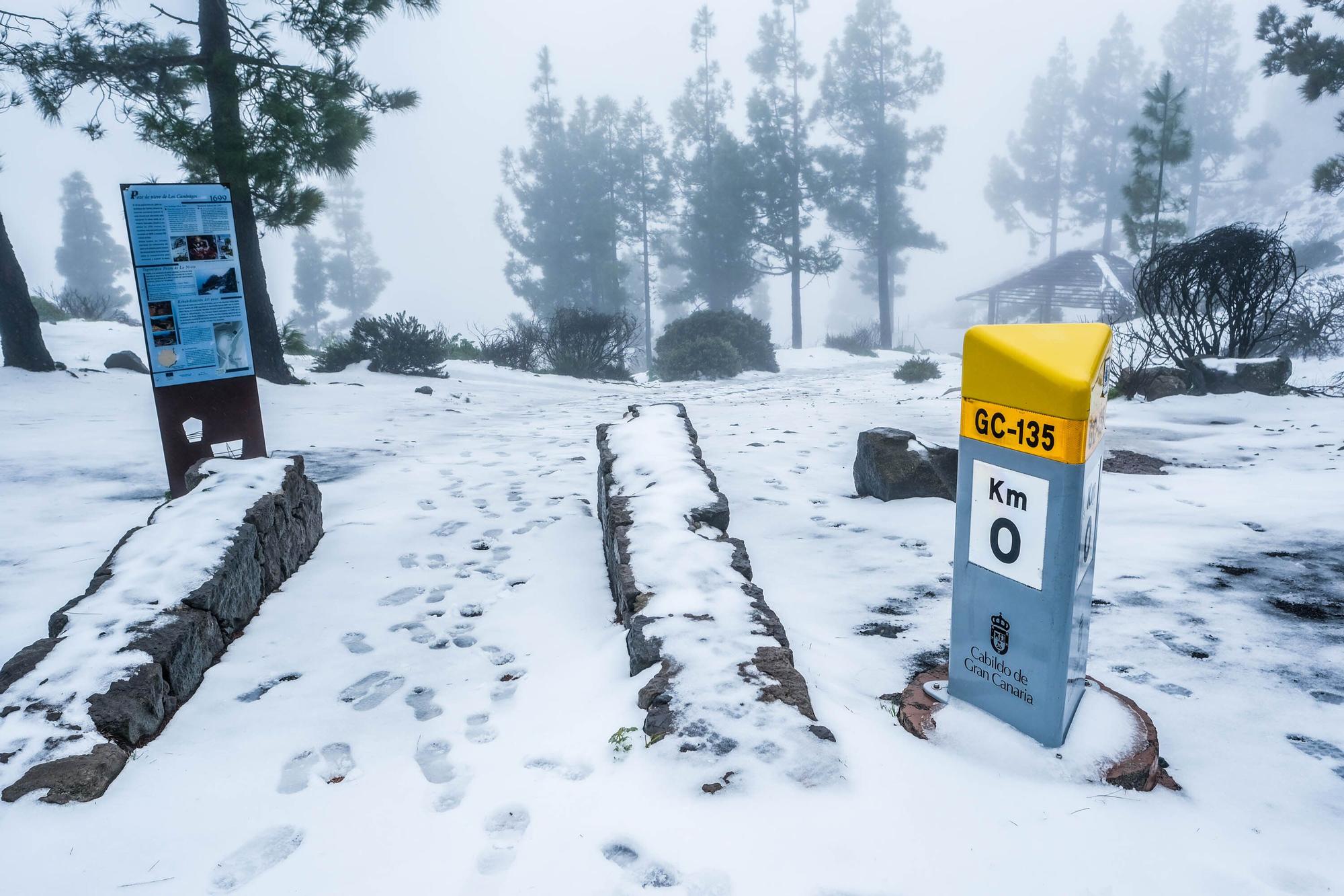 Nieve en la cumbre de Gran Canaria (15/03/2022)