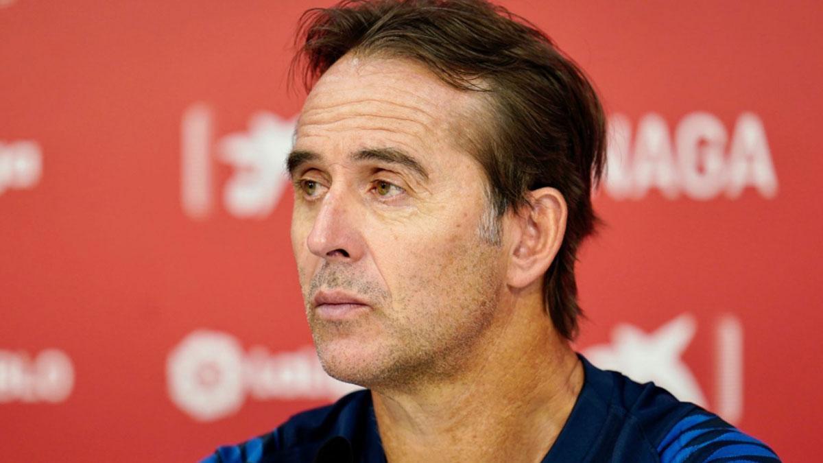 Julen Lopetegui en la rueda de prensa de este martes