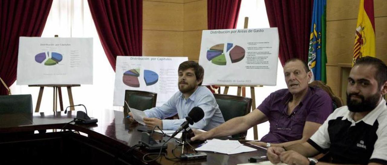 Baragaño, Sánchez y López, en la presentación del presupuesto de 2015.