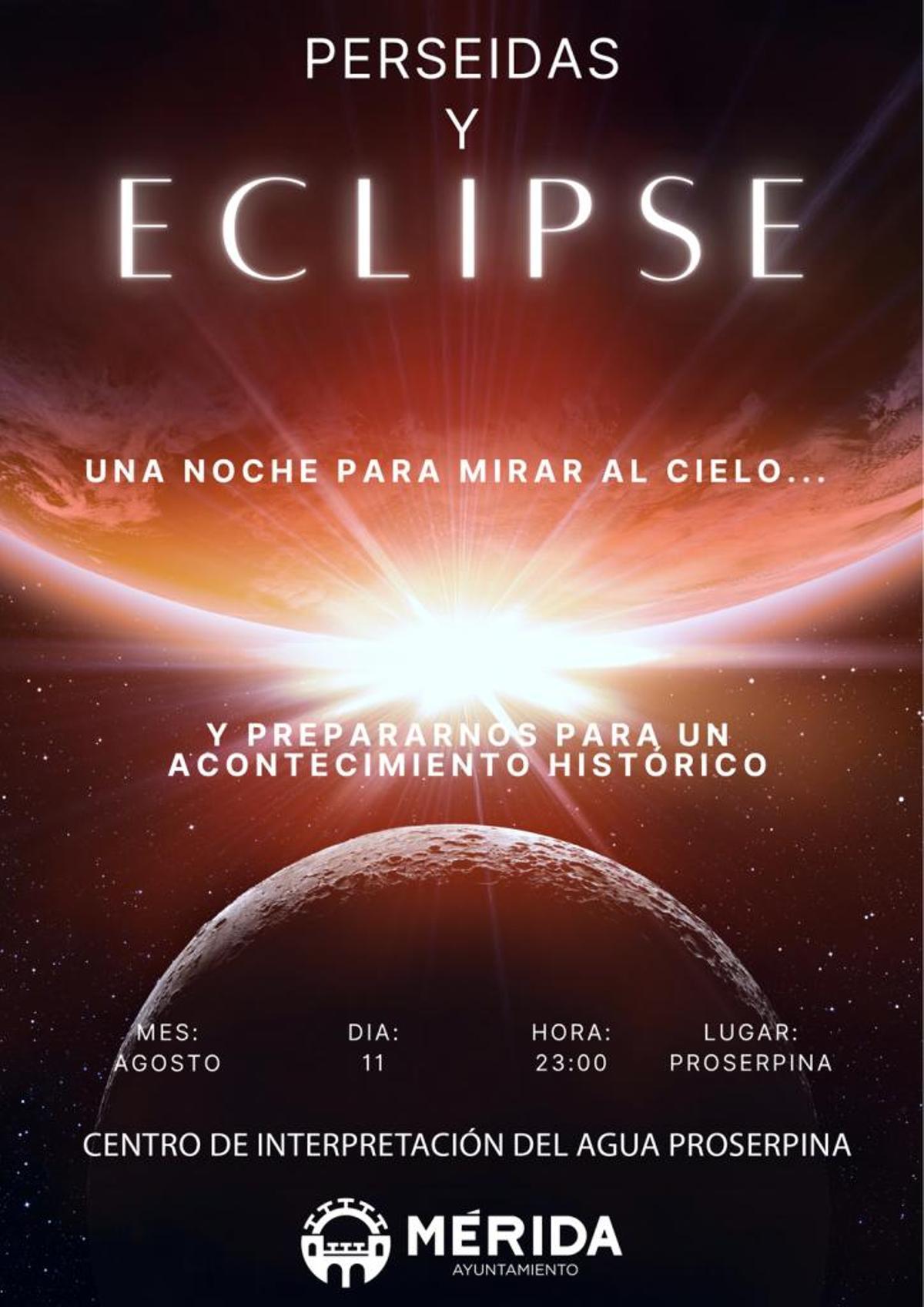 Cartel de la noche de Perseidas en Mérida.