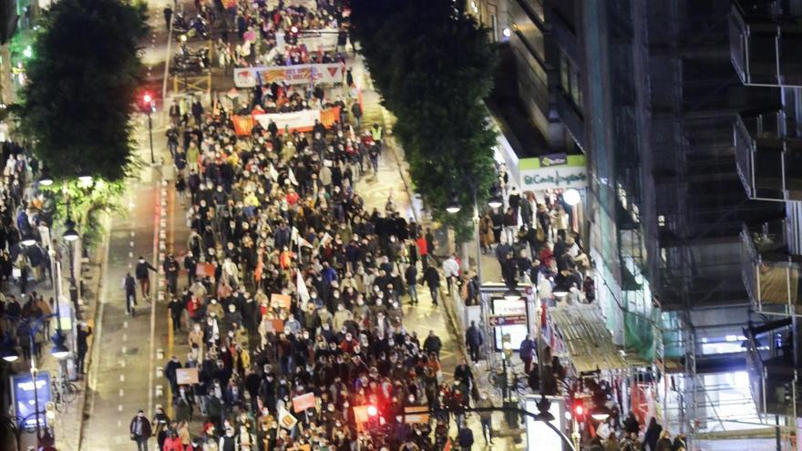 Manifestación por una financiación justa en noviembre de 2021.