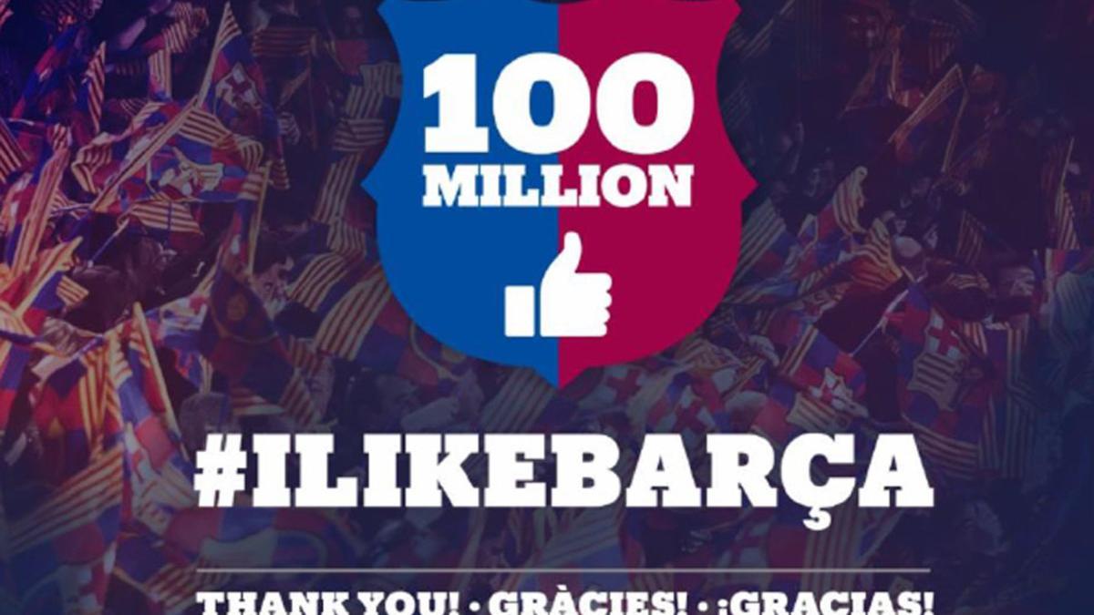El Barça supera los 100 millones de fans en Facebook