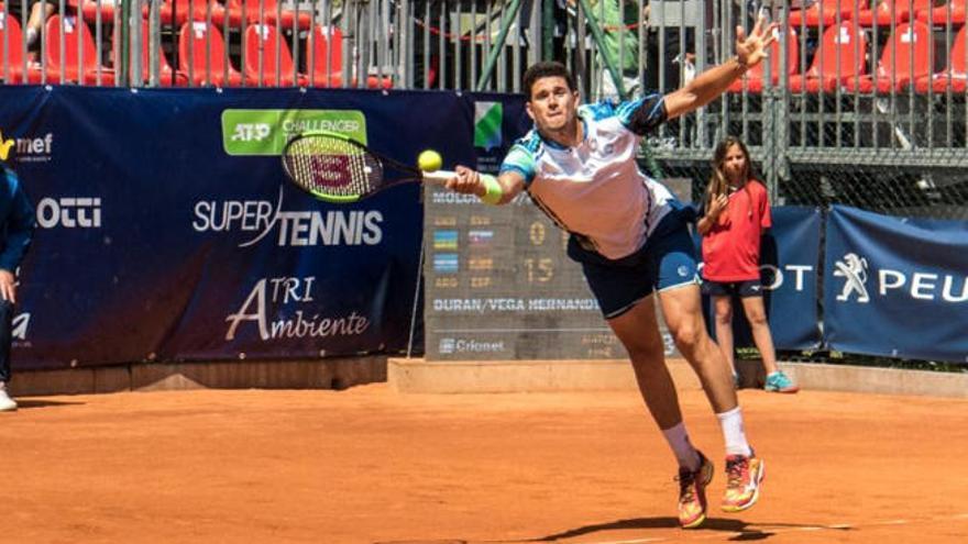 El tenista teldense David Vega, durante el pasado torneo d&#039;Abruzzo, en Italia, donde fue finalista.