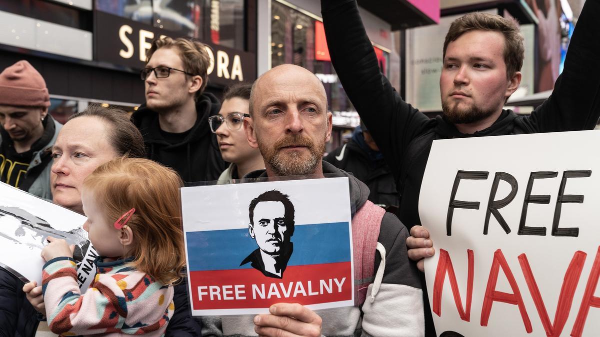 Una protesta en favor del opositor Alexéi Navalni.