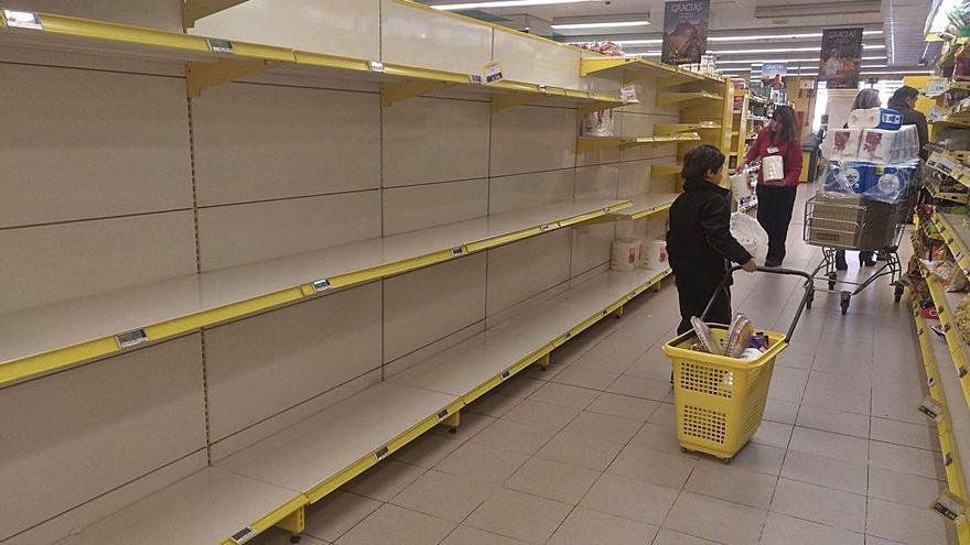 Supermercado arrasado el 13 de marzo de 2020.