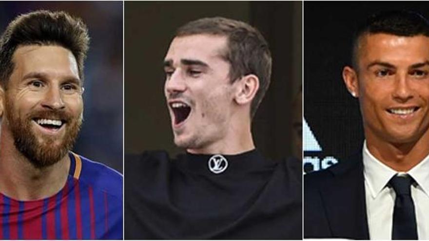 Messi, Griezmann y Cristiano.
