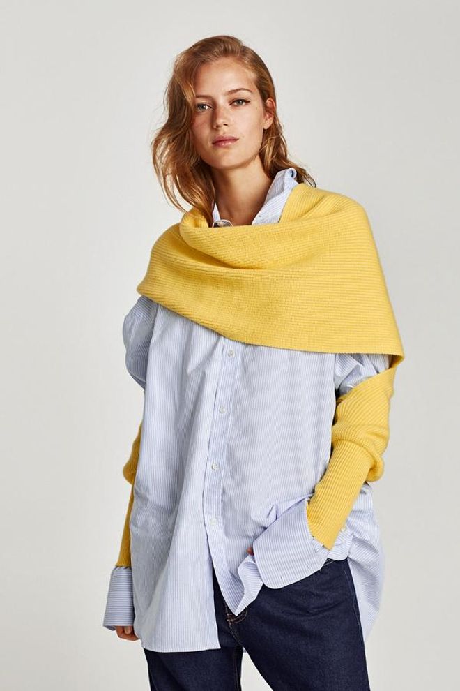 Look con bufanda-mangas de Zara