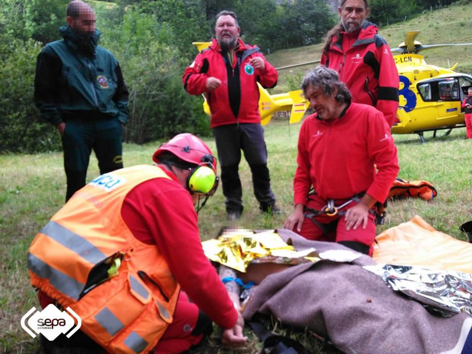 Rescate del montañero desaparecido en Somiedo