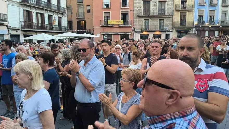 Protesta contra la mort de Carles Vilajosana al centre de Manresa