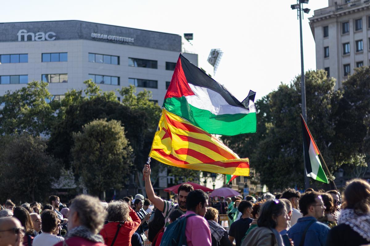 Manifestación en solidaridad con el pueblo palestino en Barcelona