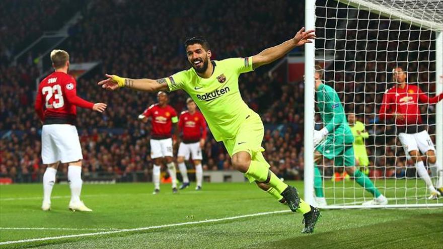 El Barça divisa las semifinales tras su primer triunfo en Old Trafford