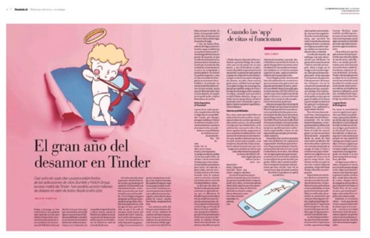 Páginas interiores en el Dominical de La Provincia.