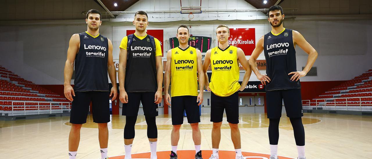 Todorovic, Sulejmanovic, HuertasBorg y Rodríguez, tras el entrenamiento vespertino en la Casilla.