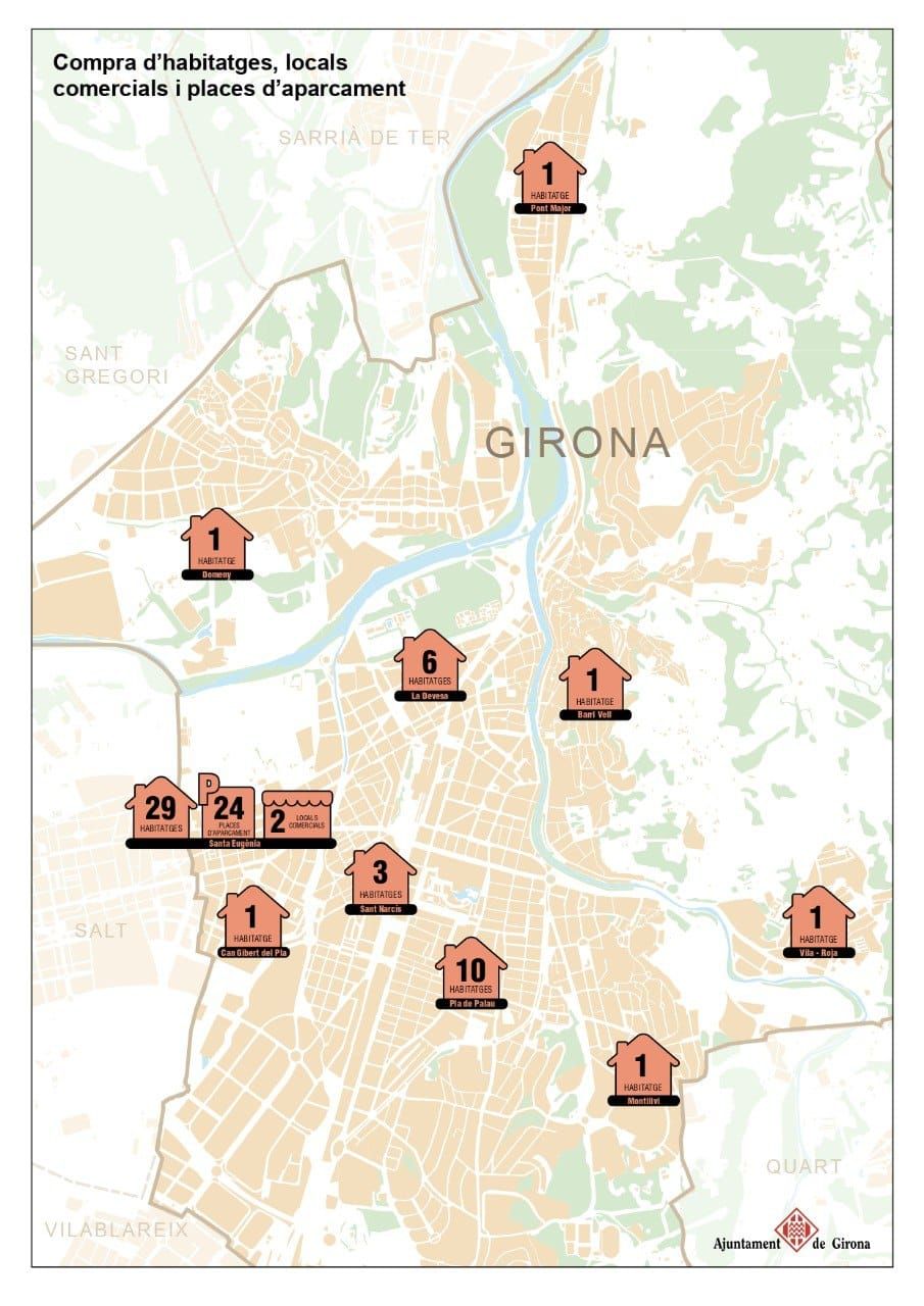 Mapa de la distribució de les adquisicions.