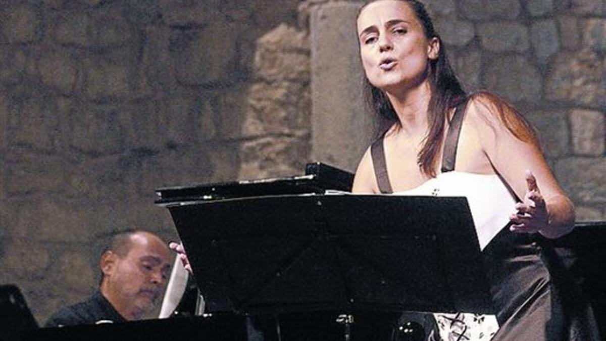 Núria Rial durante el recital, el domingo en la Schubertíada de Vilabertran.