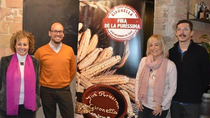 Per l&#039;esquerra, Núria Masforroll, David Font, Maria Àngels Sallés i Eduard Finestres, a la presentació d&#039;ahir