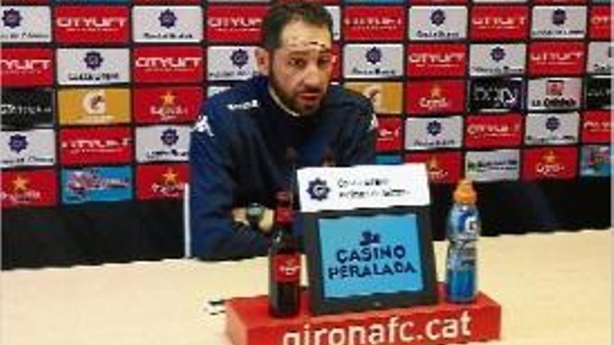 Pablo Machín va parlar ahir al migdia a Montilivi.