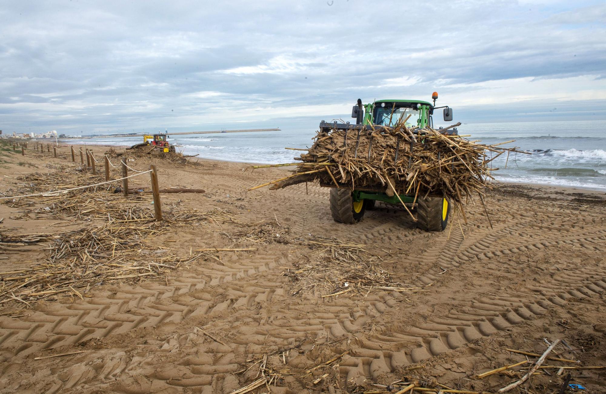Comienza la limpieza de las playas de la Safor tras la dana
