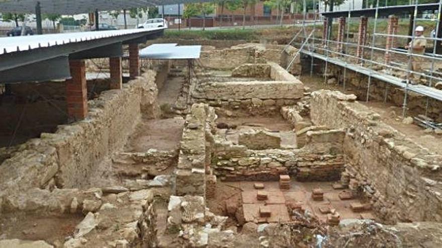 La zona excavada, amb paviments d&#039;època romana.