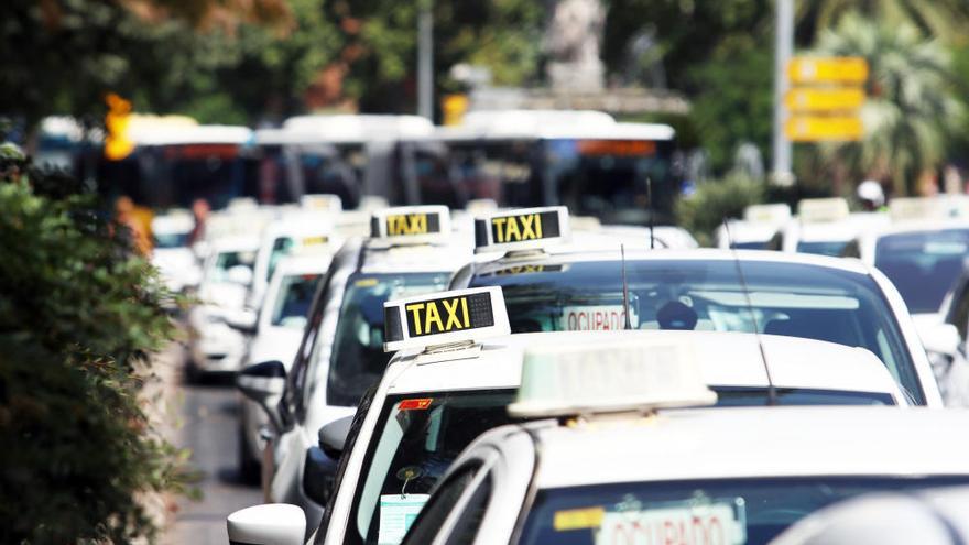 Imagen de la manifestación del pasado mes de agosto en Málaga que reunió a taxis de toda España