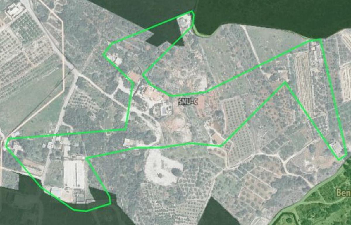 Ámbito del plan especial para regularizar las viviendas en suelo no urbanizable del Camí El Planisset de Benicolet.