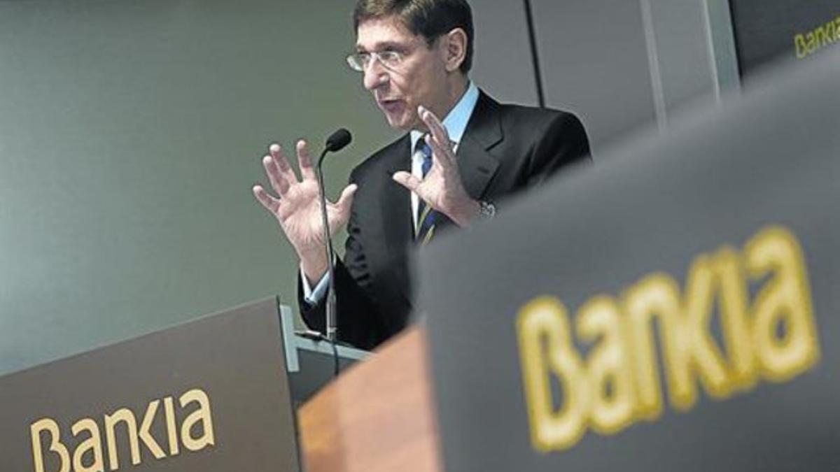 José Ignacio Gorigolzarri, presidente de Bankia durante una presentación de resultados del banco.