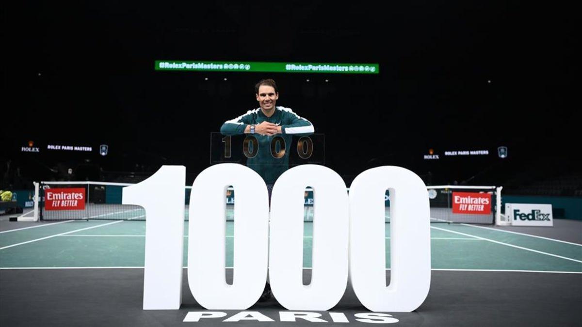Rafa celebró los 1.000 triunfos ATP en la central de París Bercy