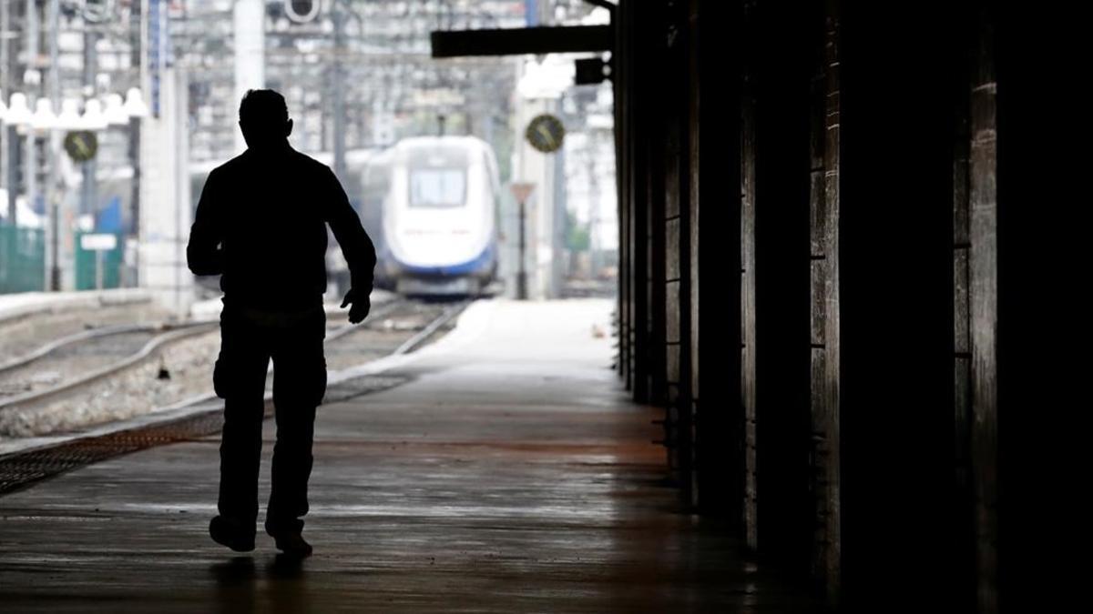 La estación de Montaparnasse el domingo, durante otra jornada de huelga de los ferroviarios.