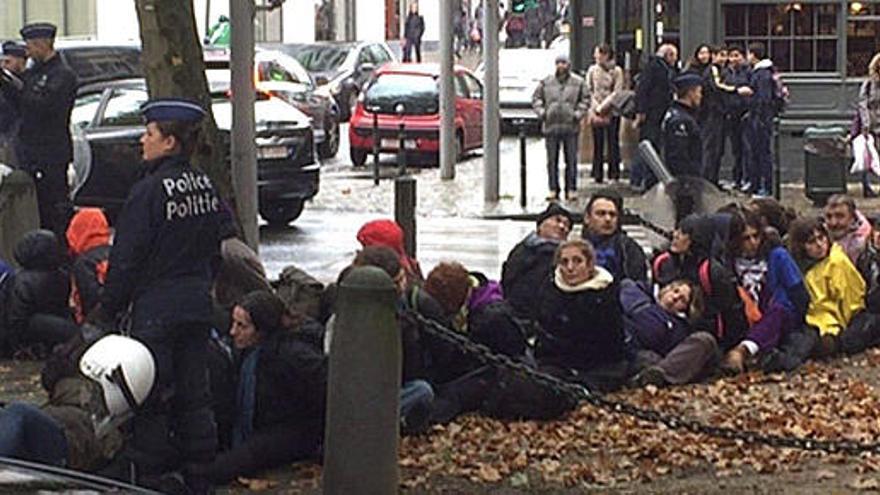 Imagen de los detenidos en Bruselas