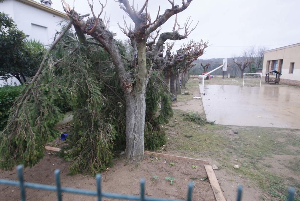 Un tornado deixa danys en cases, naus i vehicles a Cistella