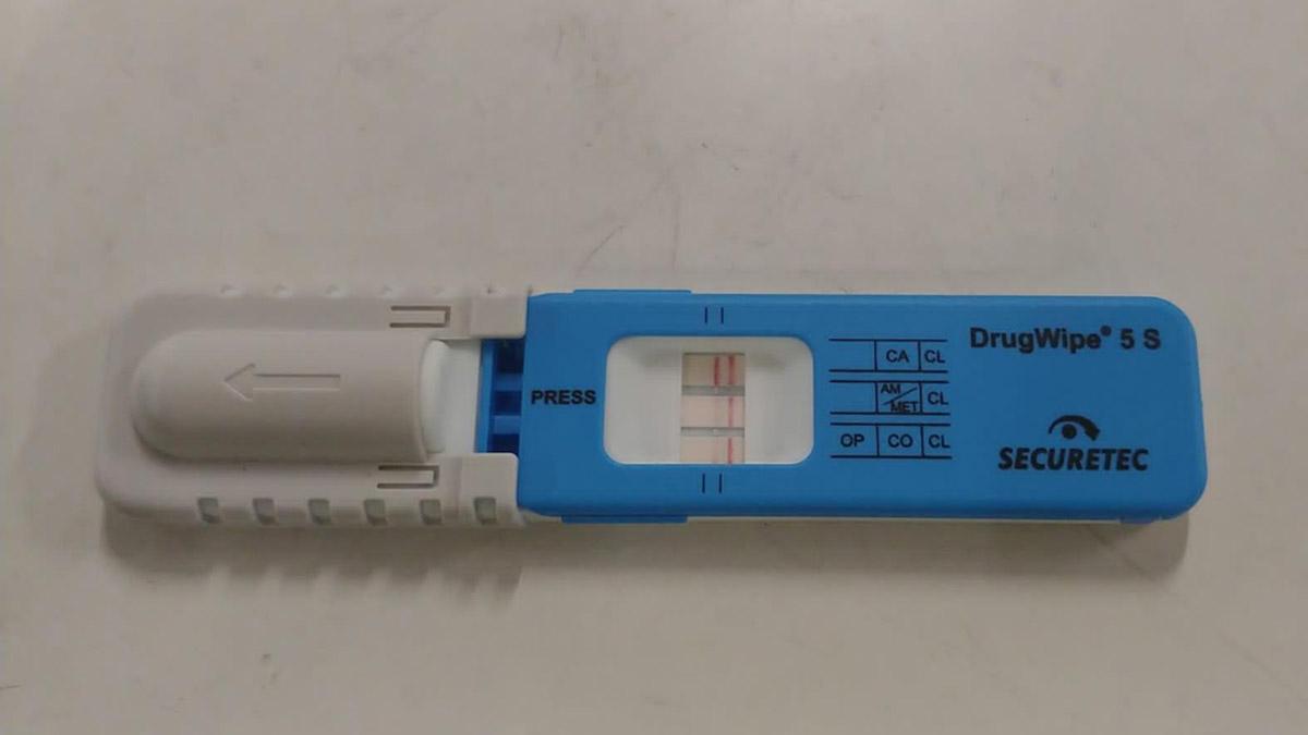 Drogotest del camionero con resultados positivos a todas las drogas menos a los opiáceos