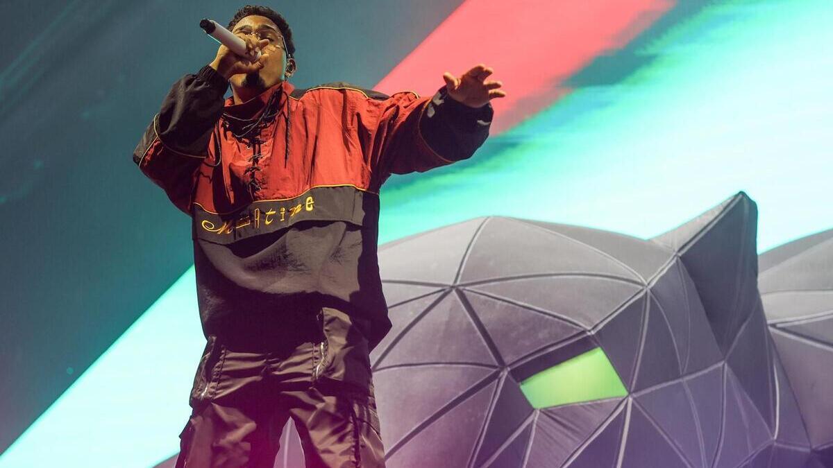 Myke Towers durante su concierto en A Coruña el pasado verano