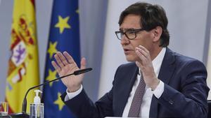 16 12 2020 El ministro de Sanidad  Salvador Illa  ofrece una rueda de prensa tras el Consejo Interterritorial del Sistema Nacional de Salud  en Madrid (Espana)  a 16 de diciembre de 2020   SALUD   EUROPA PRESS J  Hellin  POOL - Europa Press