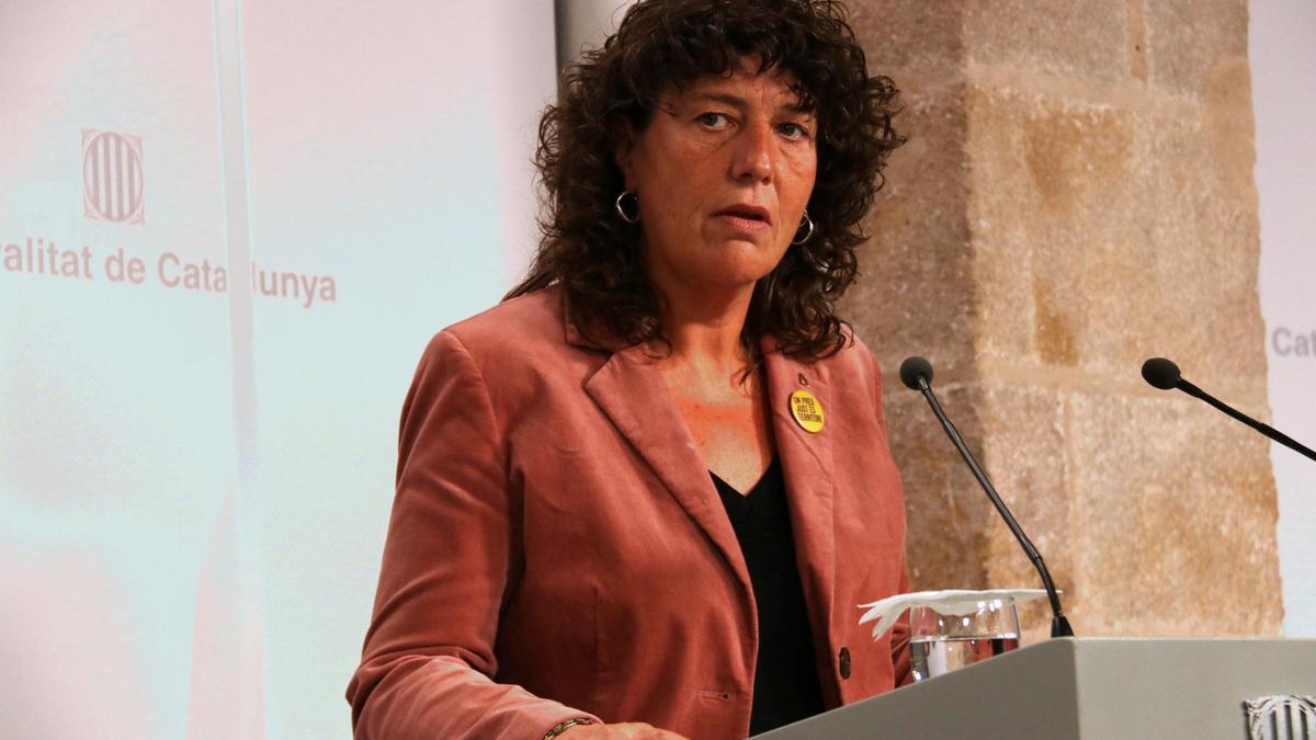 La consellera Teresa Jordà, en roda de premsa