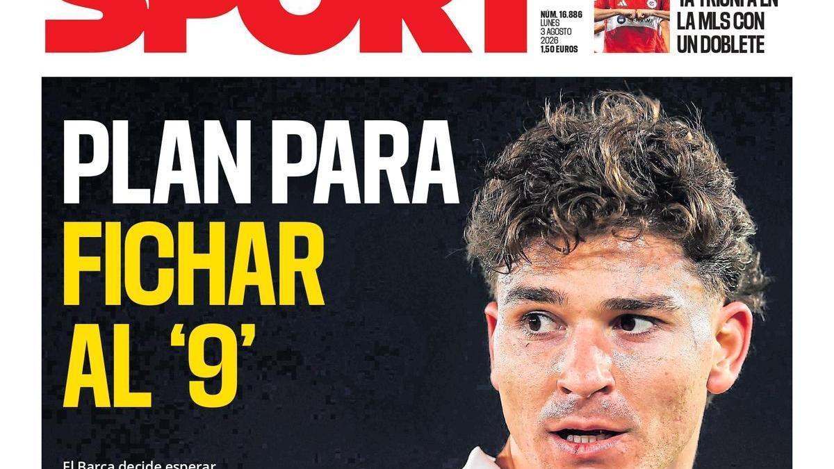 La portada de SPORT de hoy lunes, 3 de agosto de 2026
