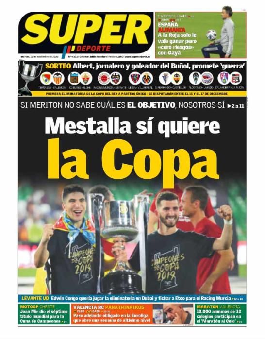 Portada SUPERDEPORTE martes 17 noviembre 2020