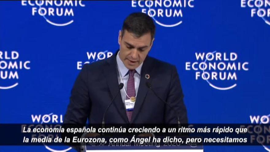 Pedro Sánchez defiende en Davos la fortaleza de la economía española