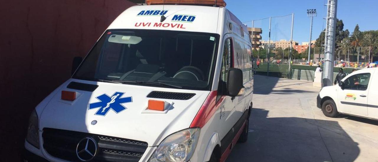 La ambulancia en la Ciudad Deportiva en una imagen de archivo.