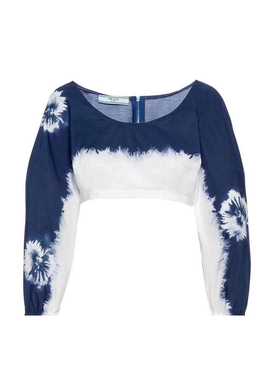 Top de Prada con estampado tie dye